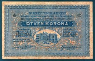 Szeged 1918. Pénztárjegy 50K-ról, sötétebb nyomat! T:II- rozsdafoltos