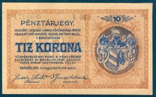 Szeged 1919. Pénztárjegy 10K-ról T:I