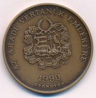 Bognár György (1944-) 1990. "Gyöngyös - Aradi Vértanúk / Kazinczy Lajos" Br emlékérem (42,...