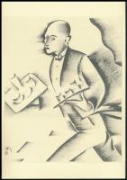 Molnár C. Pál (1894-1981): Pincér, kis szériás ofszet, papír, 29,5×21 cm