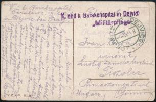 1915 Képeslap / Postcard K.und k. Barakenspital in Dejvic Militärpflege + DEJWITZ / DEJVICE
