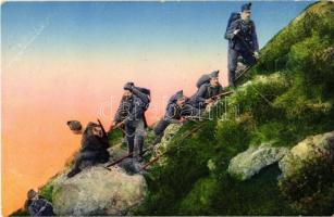 WWI Austro-Hungarian K.u.K. military, mountain troops on patrol. Kapper, Trento 257.