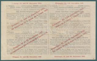 1915. "35. M.Kir. Szabadalmazott Osztálysorsjáték" 1/4 Eredeti Sorsjegye 8K-ról kék "...