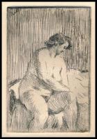 Jelzés nélkül: Aktok, 6 db. Rézkarc, papír, 8,5×5 cm