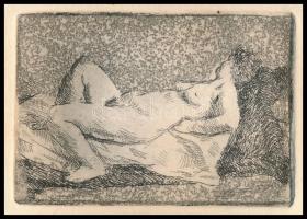 Jelzés nélkül: Aktok, 6 db. Rézkarc, papír, 8,5×5 cm