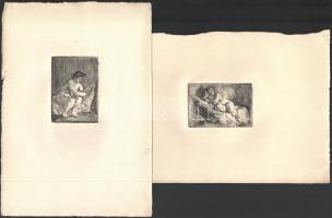 Jelzés nélkül: Aktok, 6 db. Rézkarc, papír, 8,5×5 cm