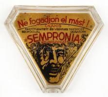 Sempronia szivarszipka reklámos üveg hamutartó 13x10 cm