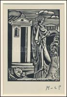 Molnár C. Pál (1894-1981): Megkövülve. Fametszet, papír, paszpartuban, utólagos jelzéssel, 14,5×10 c...