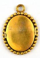 XIX. sz: Miniatúra. Akvarell, elefántcsont, Jelzés nélkül. Réz keretben. 3,8x3 cm