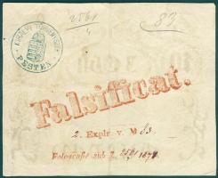 1863. 10G érdekes hamisítványa vízjeles papíron, hátoldalon piros "Falsificat 2 Explr. v. No 83...