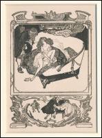 Franz von Bayros (1866-1924): Pamlagon. Klisé, papír, jelzés nélkül, paszpartuban, 13×9 cm