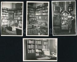 cca 1938-1961 Lakásbelsők, 8 db fotó, 9×6 és 8,5×11,5 cm közötti méretekben