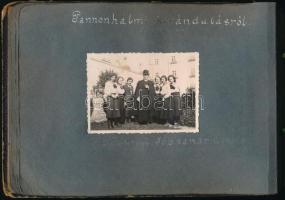 1930-1935 "Prepaévek", diáklány fotóalbuma, benne kirándulások képeivel: Szeged, Pannonhal...