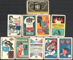 1960-1969 10 db reklámos kártyanaptár (KISZ, IBUSZ, MÉH, stb.), némelyiken tollas ráírással