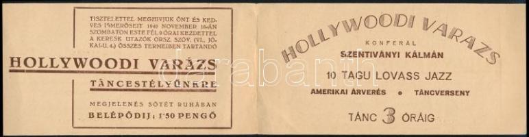 1940 Meghívó a Hollywoodi varázs című táncestélyre