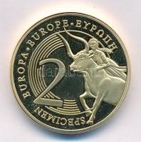 Vatikán 2014. 2 Európa "II.János Pál" emlékérem aranyozott sárgaréz tokban, eredetiségi ta...