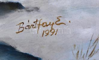 Bártfay Elly (1917-1995): Téli táj, olaj, farost, jelzett és datált (1991). 50x66 cm