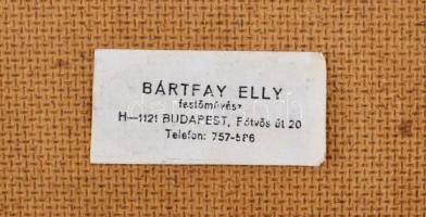 Bártfay Elly (1917-1995): Hegyvidékii táj, olaj, farost, jelzett, hátoldalán a művész címkéjével. 50...