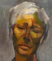 Klie Zoltán (1897-1992): Nagy László költő arcképe, olaj, vászon, restaurált. 52x42 cm
