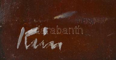 Klie Zoltán (1897-1992): Nagy László költő arcképe, olaj, vászon, restaurált. 52x42 cm