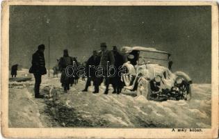 1916 A mély hóban. A Képes Újság kiadása / WWI Austro-Hungarian K.u.K. military, officers and soldiers, automobile in the snow, winter (EK)