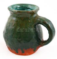 Mázas kerámia csuport, jelzett (Reinhard Tietze), kis kopásnyomokkal, m: 15 cm