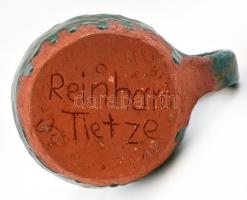 Mázas kerámia csuport, jelzett (Reinhard Tietze), kis kopásnyomokkal, m: 15 cm