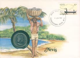 Kelet-Karibi Államok 1965. 50s érmés, bélyeges borítékon "Nevis" T:2