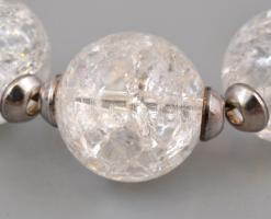 Ezüst(Ag) karkötő, hegyikristály gyöngyökkel, jelzett, bruttó: 21 g