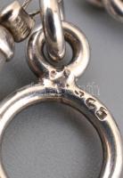 Ezüst(Ag) karkötő, hegyikristály gyöngyökkel, jelzett, bruttó: 21 g