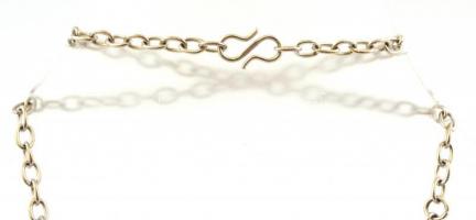 Ezüstözött nyakék, füstkvarc és tenyésztett gyöngy díszítéssel, h: 46 cm