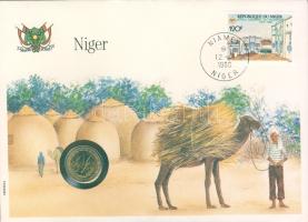 Nyugat-Afrikai Államok 1972. 5Fr érmés, bélyeges borítékon "Niger" T:1