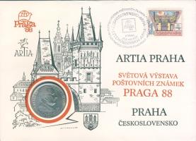 Csehszlovákia 1951. 100K Ag "30 éves a Kommunista Párt" érmés, bélyeges borítékon T:2