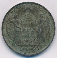 1939. 5P Ag "Horthy balra" T:2-,3 patina Adamo P8.2