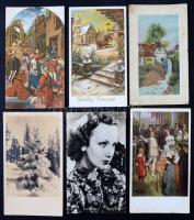 Kb. 550 db főleg RÉGI motívum képeslap dobozban: üdvözlő, állat, művész / Cca. 550 mostly pre-1950 m...