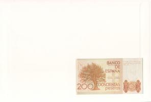 Spanyolország 1980. 200P dekoratív bankjegyes, bélyeges borítékon T:I
