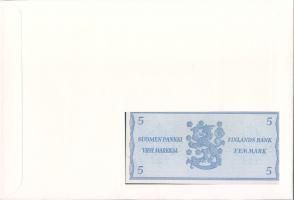 Finnország 1963. 5M dekoratív bankjegyes, bélyeges borítékon T:I