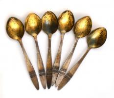 Ezüst (Ag) 6 db jelzett mokkás kanál díszdobozban 61 g