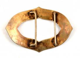 Aranyozott ezüst (Ag)  övcsat zománc díszítéssel. Jelzett. 8,5 cm, 46,3 g