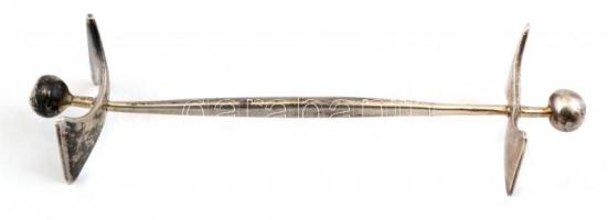 Antik ezüst (Ag) késbak. Buda, 1824, Jelzett, mesterjegyes. 29 g