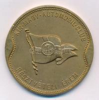 1935. KIR. MAGY. AUTOMOBIL CLUB RÉSZTVÉTELI ÉREM / K.M.A.C. HÁRMASHATÁRHEGY 1935.XI.10. aranyozott Br érem BERÁN N BPEST gyártói jelzéssel (42mm) T:2