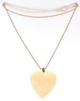 Ezüst (Ag) nyaklánc csont szív medállal, Jelzett