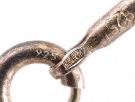 Ezüst (Ag) nyaklánc csont szív medállal, Jelzett