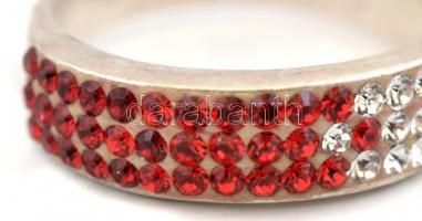 Ezüst (Ag) gyűrű félig színes kövekkel. Jelzett.3,23 g Méret:56