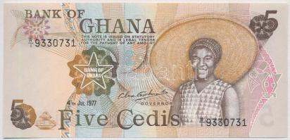 Ghána 1977. 5C T:I  Ghana 1977. 5 Cedis C:UNC Krause 15.b