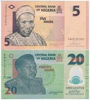 Nigéria 2006. 5N + 20N T:I  Nigeria 2006. 5 Naira + 20 Naira C:Unc Krause#32a,34a