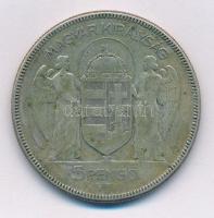 1930. 5P "Horthy Jobbra" Ag T:3 patina Adamo P8
