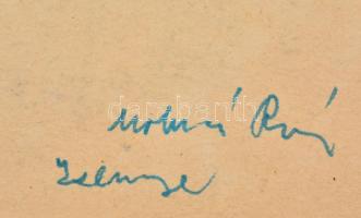 Molnár Róza (1900-1977): Kert Zsennyén. Filctoll, papír, foltos, bal alsó saránál sérült, jelzett (M...