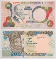 Nigéria 1979-1984. 1N + 2017. 200N T:I,II  Nigeria 1979-1984. 1 Naira + 2017. 200 Naira C:Unc,XF