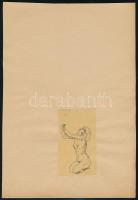 Jelzés nélkül: Aktok. Vegyes technika, papír, 9×5,5 és 11×14 cm között